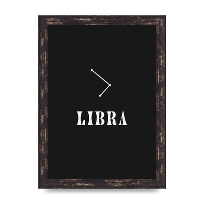 Minimalist Horoscope Star Sign Series Libra Wall Art - A4 framed
