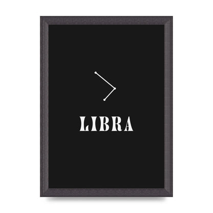Minimalist Horoscope Star Sign Series Libra Wall Art - A4 framed