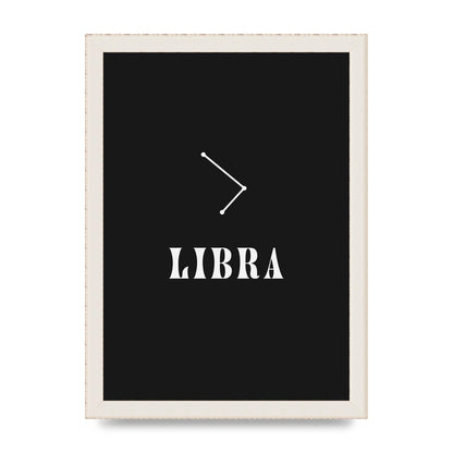 Minimalist Horoscope Star Sign Series Libra Wall Art - A4 framed