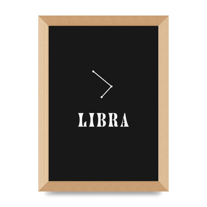 Minimalist Horoscope Star Sign Series Libra Wall Art - A4 framed