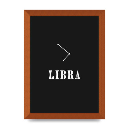 Minimalist Horoscope Star Sign Series Libra Wall Art - A4 framed