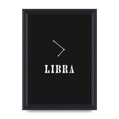 Minimalist Horoscope Star Sign Series Libra Wall Art - A4 framed