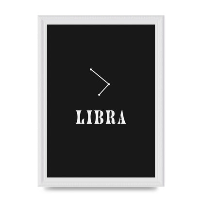 Minimalist Horoscope Star Sign Series Libra Wall Art - A4 framed