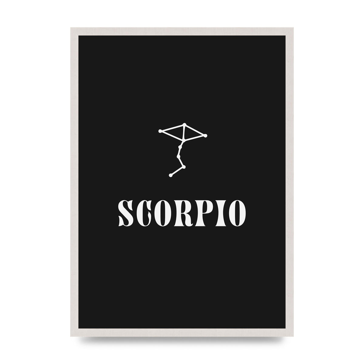 Minimalist Horoscope Star Sign Series Scorpio Art For The Home - A2 framed