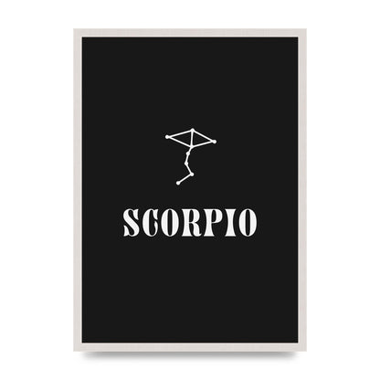 Minimalist Horoscope Star Sign Series Scorpio Art For The Home - A2 framed