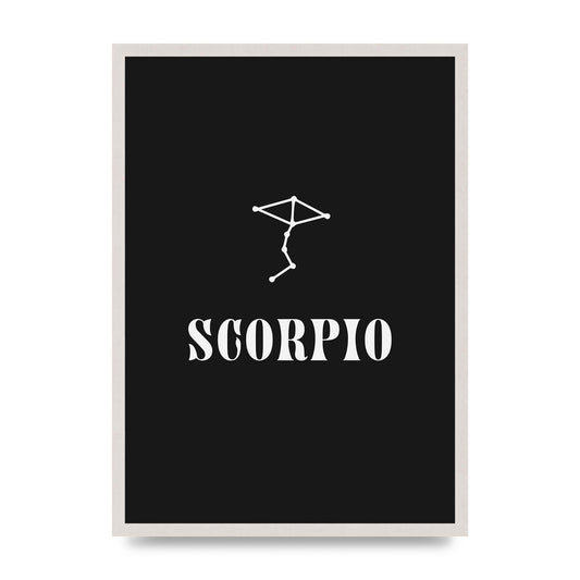 Minimalist Horoscope Star Sign Series Scorpio Art For The Home - A2 framed