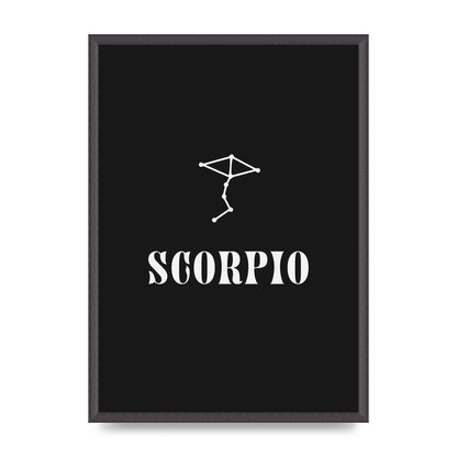 Minimalist Horoscope Star Sign Series Scorpio Art For The Home - A2 framed