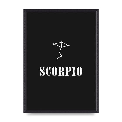 Minimalist Horoscope Star Sign Series Scorpio Art For The Home - A2 framed