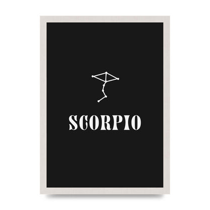 Minimalist Horoscope Star Sign Series Scorpio Art For The Home - A3 framed