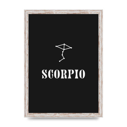 Minimalist Horoscope Star Sign Series Scorpio Art For The Home - A3 framed