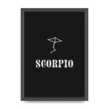 Minimalist Horoscope Star Sign Series Scorpio Art For The Home - A3 framed