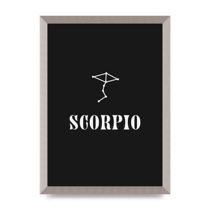 Minimalist Horoscope Star Sign Series Scorpio Art For The Home - A3 framed