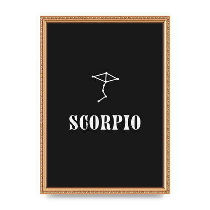 Minimalist Horoscope Star Sign Series Scorpio Art For The Home - A3 framed