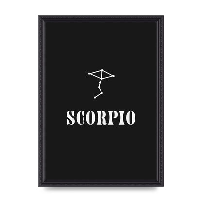 Minimalist Horoscope Star Sign Series Scorpio Art For The Home - A3 framed