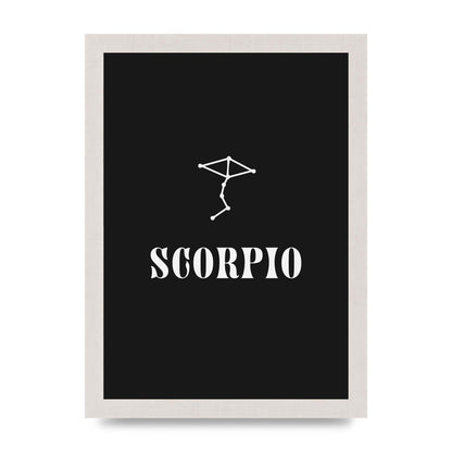 Minimalist Horoscope Star Sign Series Scorpio Art For The Home - A4 framed