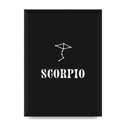 Minimalist Horoscope Star Sign Series Scorpio Art For The Home - A4 framed