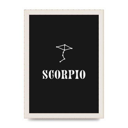 Minimalist Horoscope Star Sign Series Scorpio Art For The Home - A4 framed