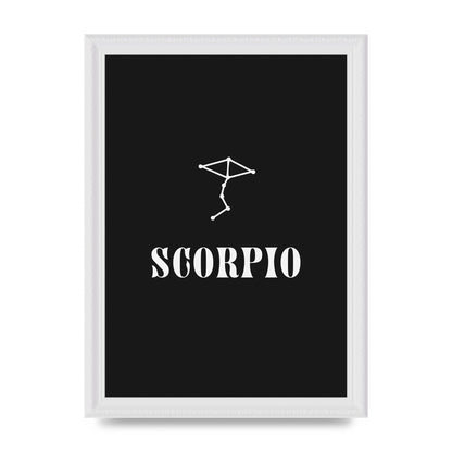 Minimalist Horoscope Star Sign Series Scorpio Art For The Home - A4 framed