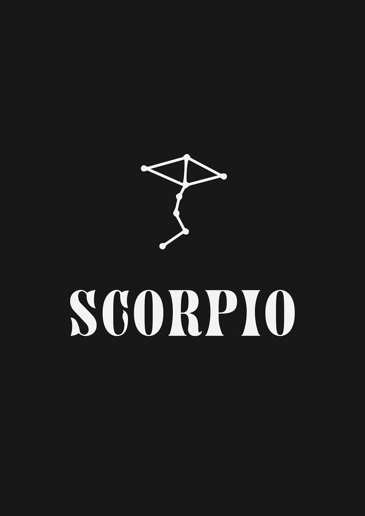 Minimalist Horoscope Star Sign Series Scorpio Art For The Home - detail