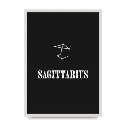 Minimalist Horoscope Star Sign Series Sagittarius Printed Poster - A2 framed