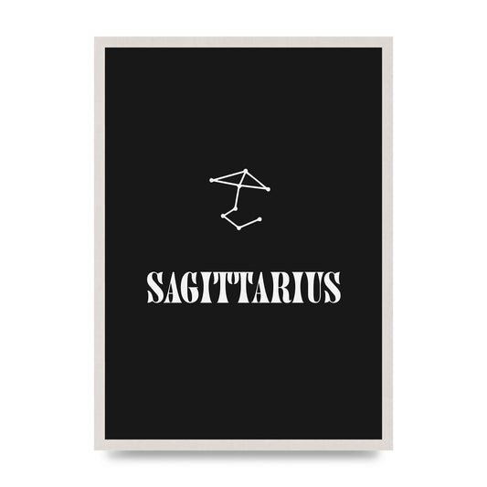 Minimalist Horoscope Star Sign Series Sagittarius Printed Poster - A2 framed