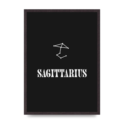 Minimalist Horoscope Star Sign Series Sagittarius Printed Poster - A2 framed