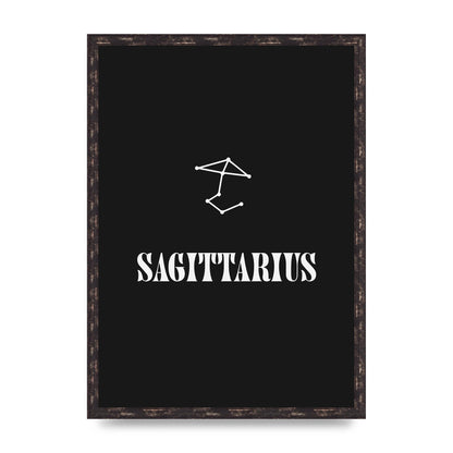 Minimalist Horoscope Star Sign Series Sagittarius Printed Poster - A2 framed