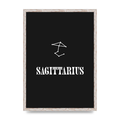 Minimalist Horoscope Star Sign Series Sagittarius Printed Poster - A2 framed