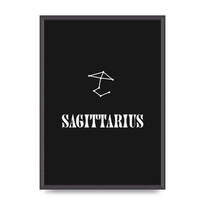 Minimalist Horoscope Star Sign Series Sagittarius Printed Poster - A2 framed