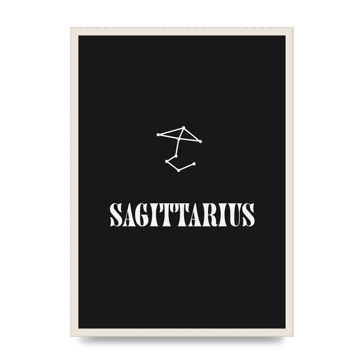 Minimalist Horoscope Star Sign Series Sagittarius Printed Poster - A2 framed