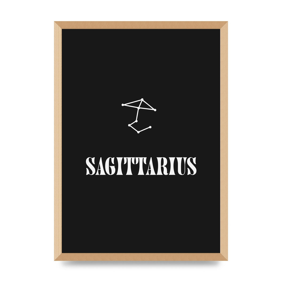 Minimalist Horoscope Star Sign Series Sagittarius Printed Poster - A2 framed