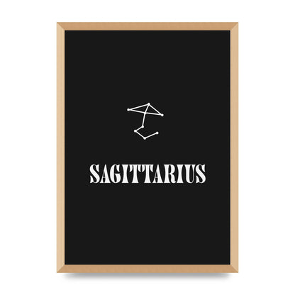 Minimalist Horoscope Star Sign Series Sagittarius Printed Poster - A2 framed