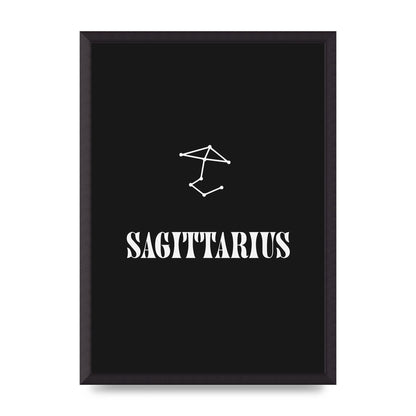 Minimalist Horoscope Star Sign Series Sagittarius Printed Poster - A2 framed