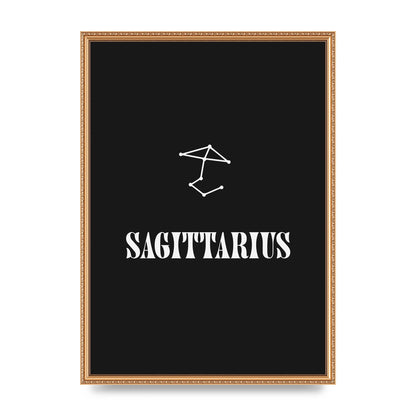 Minimalist Horoscope Star Sign Series Sagittarius Printed Poster - A2 framed