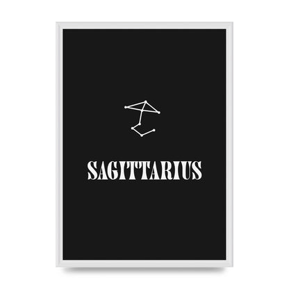 Minimalist Horoscope Star Sign Series Sagittarius Printed Poster - A2 framed