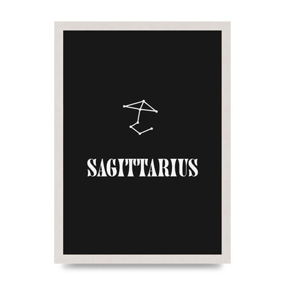 Minimalist Horoscope Star Sign Series Sagittarius Printed Poster - A3 framed