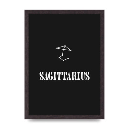 Minimalist Horoscope Star Sign Series Sagittarius Printed Poster - A3 framed