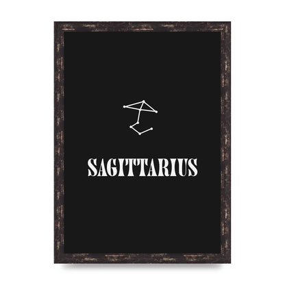 Minimalist Horoscope Star Sign Series Sagittarius Printed Poster - A3 framed