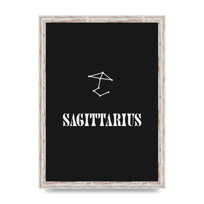 Minimalist Horoscope Star Sign Series Sagittarius Printed Poster - A3 framed