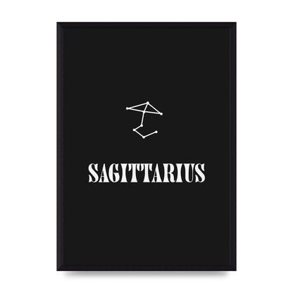 Minimalist Horoscope Star Sign Series Sagittarius Printed Poster - A3 framed