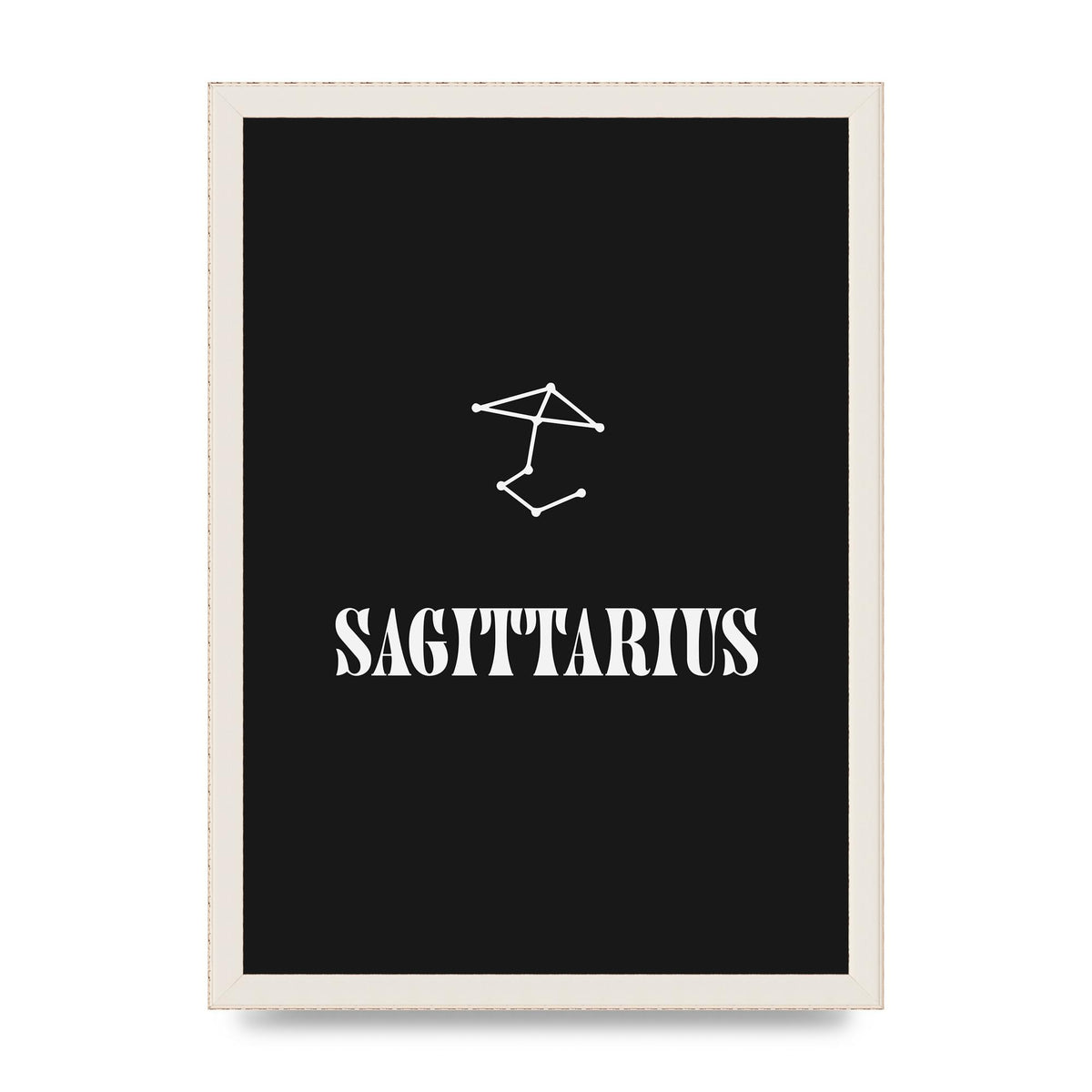 Minimalist Horoscope Star Sign Series Sagittarius Printed Poster - A3 framed
