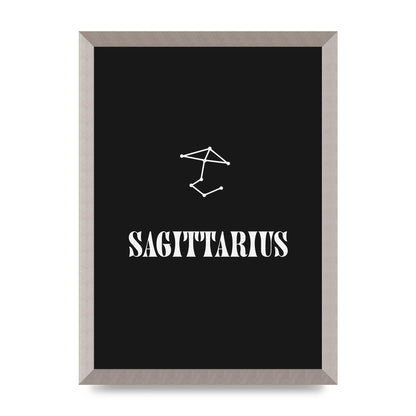 Minimalist Horoscope Star Sign Series Sagittarius Printed Poster - A3 framed