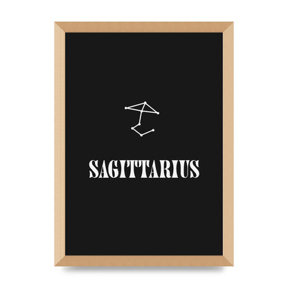 Minimalist Horoscope Star Sign Series Sagittarius Printed Poster - A3 framed