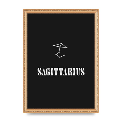 Minimalist Horoscope Star Sign Series Sagittarius Printed Poster - A3 framed