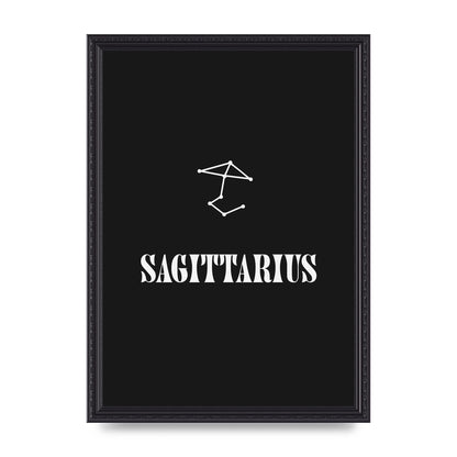 Minimalist Horoscope Star Sign Series Sagittarius Printed Poster - A3 framed