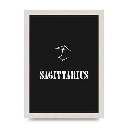 Minimalist Horoscope Star Sign Series Sagittarius Printed Poster - A4 framed