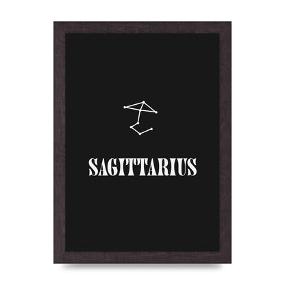 Minimalist Horoscope Star Sign Series Sagittarius Printed Poster - A4 framed