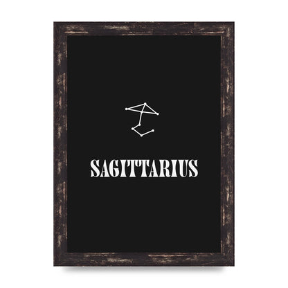 Minimalist Horoscope Star Sign Series Sagittarius Printed Poster - A4 framed