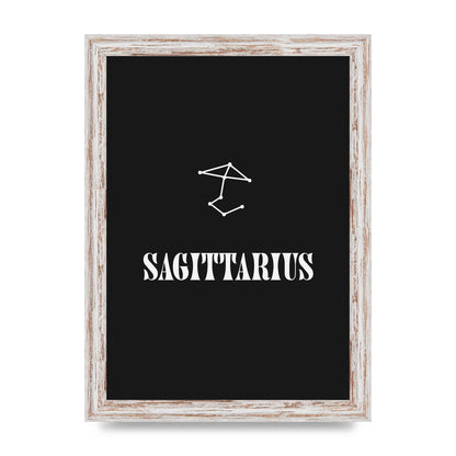 Minimalist Horoscope Star Sign Series Sagittarius Printed Poster - A4 framed