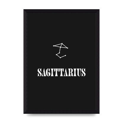 Minimalist Horoscope Star Sign Series Sagittarius Printed Poster - A4 framed